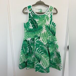 JANIE AND JACK Tropical Green Leaf Print Toddler Girl’s Dress